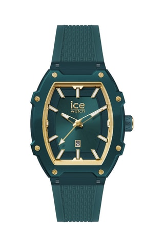 Silicone Quartz Horloge ICE Boliday - Groen en Goudkleurig