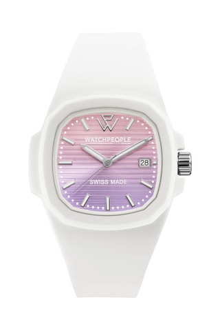 Silicone Quartz Horloge WP4 - Wit en Poederroze