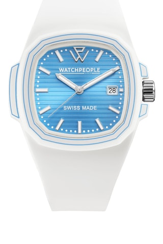 Silicone Quartz Horloge WP4 - Wit en Turquoise