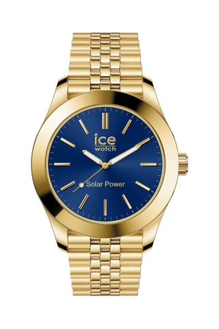 Stalen Quartz Horloge ICE Steel - Goudkleurig en Marineblauw