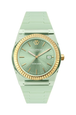 Silicone Quartz Horloge WP1 - Zeegroen en Goudkleurig