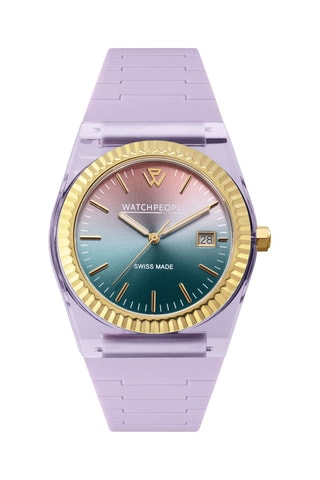 Silicone Quartz Horloge WP1 - Lichtpaars en Goudkleurig