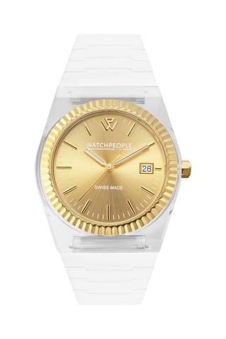 Silicone Quartz Horloge WP1 - Wit en Goudkleurig