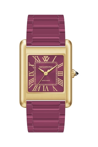 Polyamide Quartz Horloge WP6 - Goudkleurig en Bordeauxrood