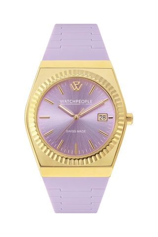 Silicone Quartz Horloge WP1 - Lichtpaars en Goudkleurig 
