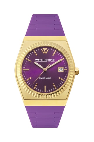 Silicone Quartz Horloge WP1 - Paars en Goudkleurig 