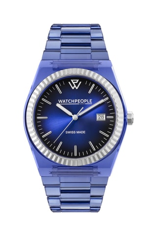 Polyamide Quartz Horloge WP1 - Koningsblauw en Zilverkleurig