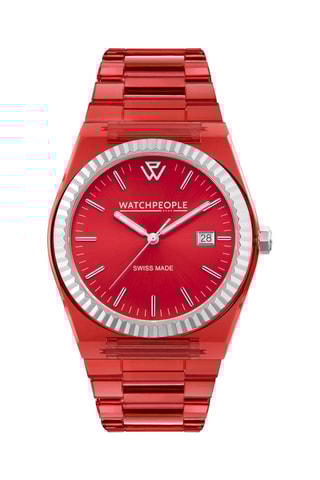 Polyamide Quartz Horloge WP1 - Rood en Zilverkleurig