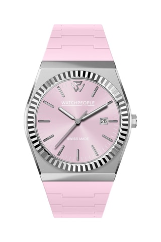 Silicone Quartz Horloge WP1 - Roze en Zilverkleurig