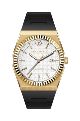 Silicone Quartz Horloge WP1 - Zwart en Goudkleurig