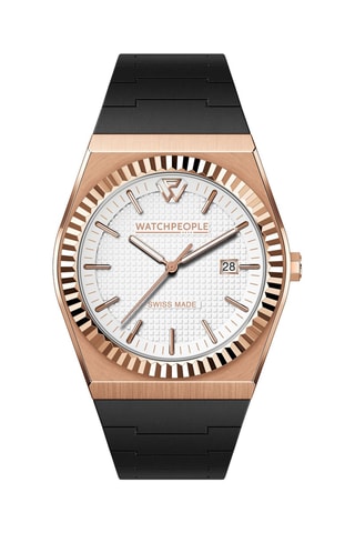 Stalen Quartz Horloge WP1 - Zwart en Roségoudkleurig