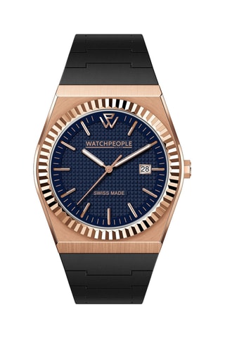 Silicone Quartz Horloge WP1 - Zwart en Roségoudkleurig