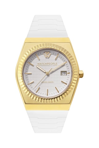 Silicone Quartz Horloge WP1 - Wit en Goudkleurig