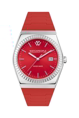 Silicone Quartz Horloge WP1 - Zilverkleurig en Rood