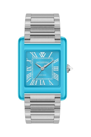 Stalen Quartz Horloge WP6 - Zilverkleurig en Turquoise
