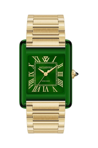 Stalen Quartz Horloge WP6 - Goudkleurig en Groen