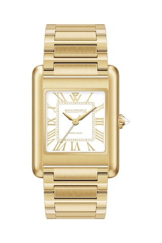 Stalen Quartz Horloge WP6 - Goudkleurig en Wit