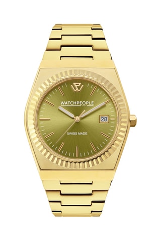 Stalen Quartz Horloge WP1 - Goudkleurig en Groen