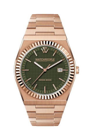 Stalen Quartz Horloge WP1 - Roségoudkleurig en Kaki