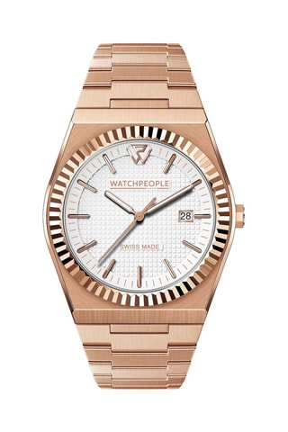 Stalen Quartz Horloge WP1 - Roségoudkleurig en Wit