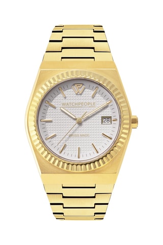 Stalen Quartz Horloge WP1 - Goudkleurig en Wit