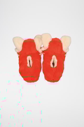 Chaussons Tête Mei Mei En Panda Roux Disney Pixar - Rouge