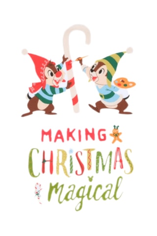 Torchon de Noël Tic et Tac - Blanc