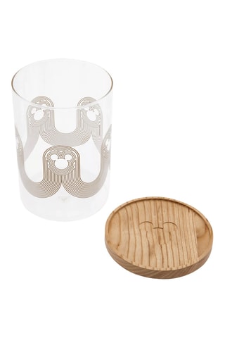 Boîte de conservation en verre avec couvercle en bois Mickey Disney