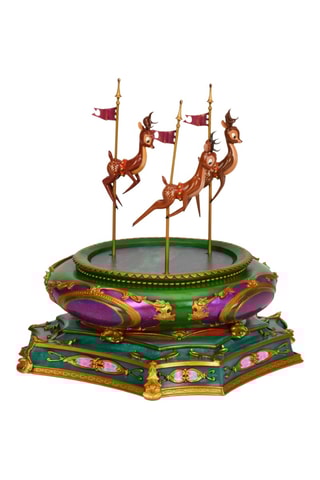 Figurine musicale du char du Père Noël de Mickey et sa Parade Étincelante de Noël - Vert et violet