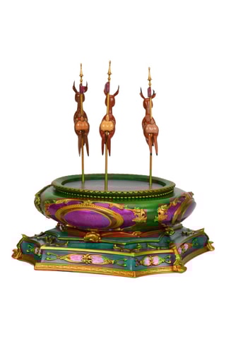 Figurine musicale du char du Père Noël de Mickey et sa Parade Étincelante de Noël - Vert et violet