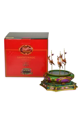 Figurine musicale du char du Père Noël de Mickey et sa Parade Étincelante de Noël - Vert et violet