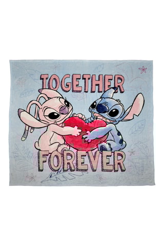 Plaid Stitch et Angel Lilo et Stitch Disney - Ciel et rose - 180 x 180 cm