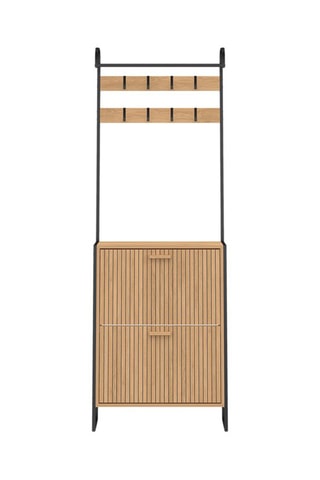 Vestiaire d'entrée 2 abattants Faustine - Imitation bois