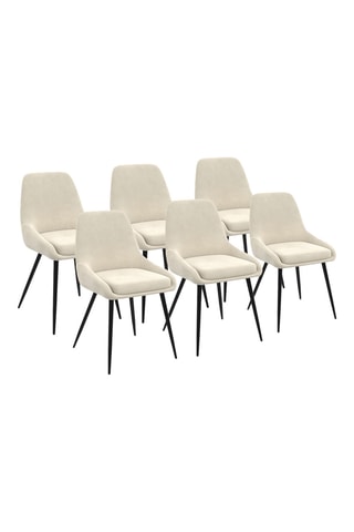 6 chaises Olivia - Beige et noir
