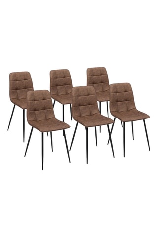 6 chaises Linda - Marron