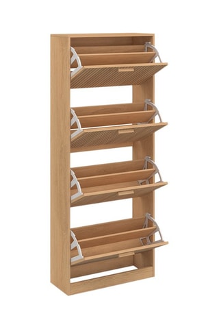 Meuble à chaussures 4 abattants Faustine - 60 x 150 x 24 cm