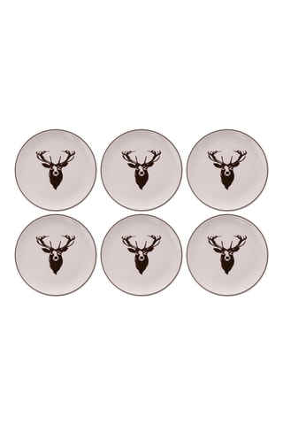 6 assiettes à dessert en porcelaine - 19,3 cm