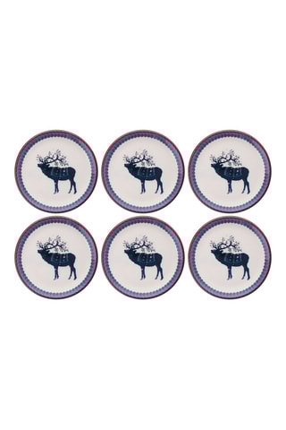 6 assiettes à dessert en porcelaine - 19,3 cm