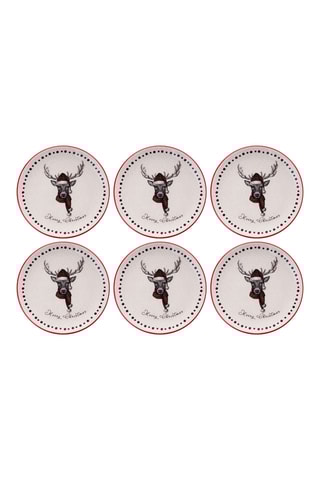 6 assiettes à dessert en porcelaine - 19,3 cm