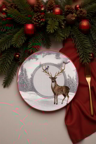 6 assiettes à dessert en porcelaine - 19,3 cm