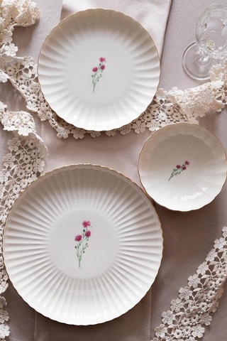 6 assiettes de service en porcelaine - 20 cm