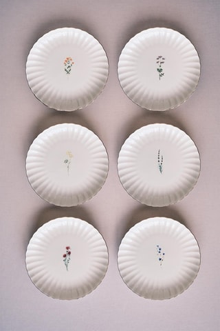 6 assiettes de service à gâteaux en porcelaine - 21 cm