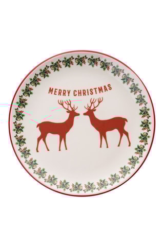 6 assiettes plates en céramique - 25,5 cm