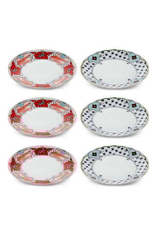 6 assiettes plates en porcelaine - 20 cm