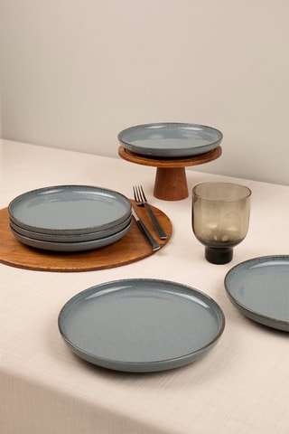 6 assiettes plates en porcelaine - 19 cm