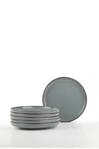 6 assiettes plates en porcelaine - 19 cm