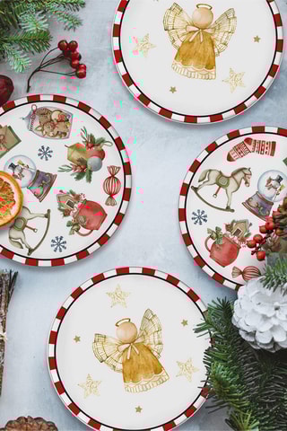 6 assiettes à dessert en céramique - 10 cm