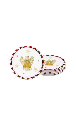 6 assiettes à dessert en céramique - 10 cm