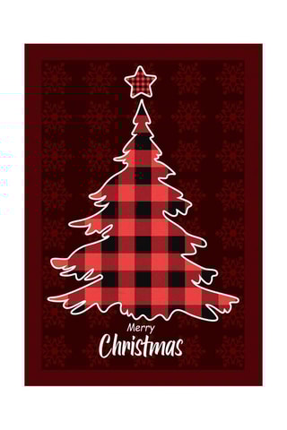 Nappe rectangulaire - Rouge et noir - 140 x 300 cm