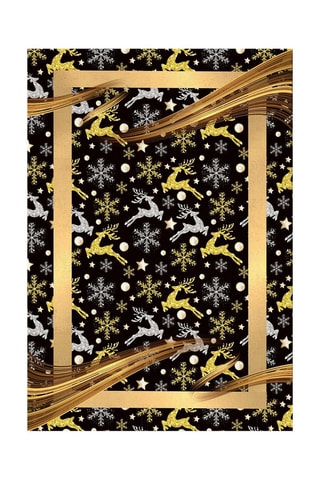 Nappe rectangulaire - Noir et doré - 140 x 300 cm